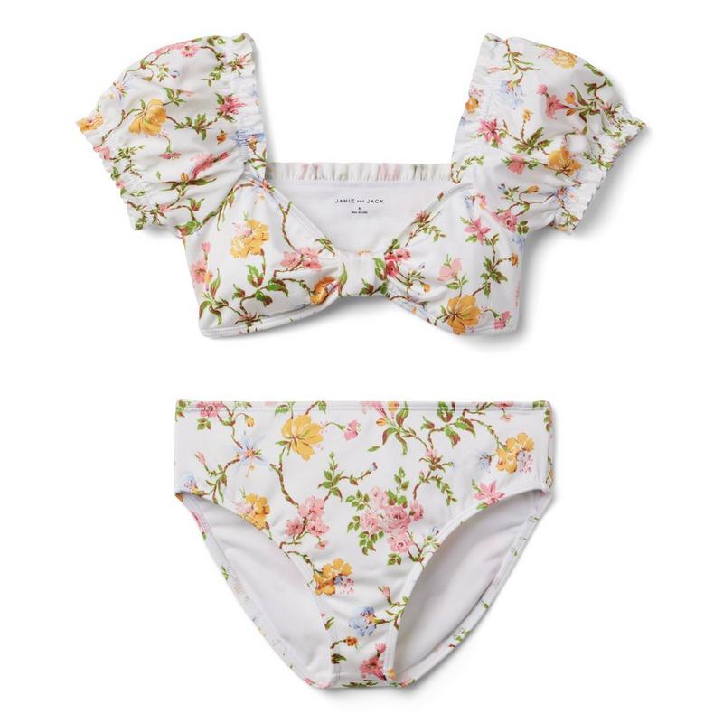Floral Puff Sleeve 2-Piece Swimsuit - Janie And Jack